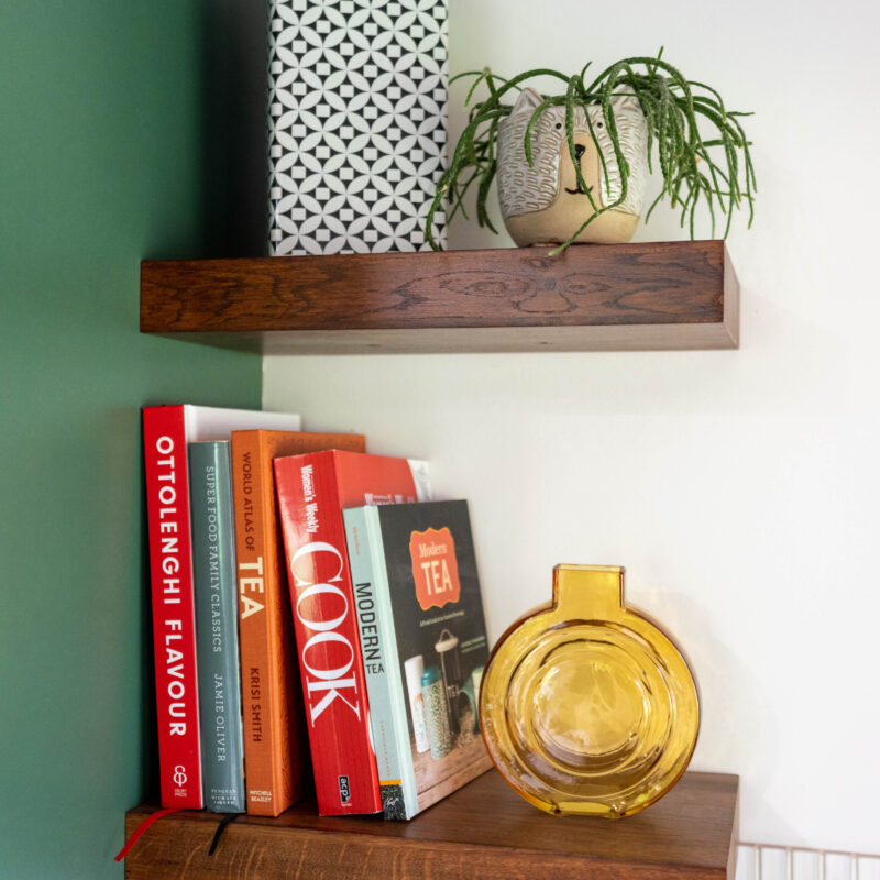 Shelving nook above laundry nook.